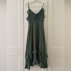Forever 21 Flowy Green Floral Dress